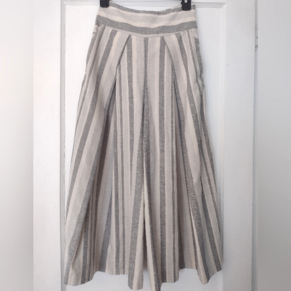 Sheike Flax/Linen/Cotton Culotte Pant Size (US 2, AU 6)  Striped